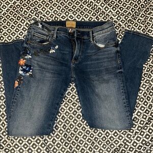 DRIFTWOOD Blue Skinny Jeans with Vintage Distressing